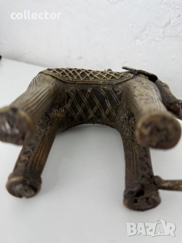 Стара индийска фигура на погонщик със слон. №7583, снимка 10 - Антикварни и старинни предмети - 52316658