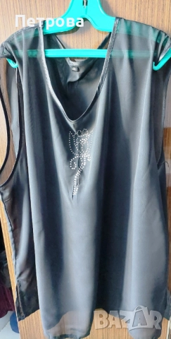 Черна официална блуза с красива роза от скъпоценни камъни, снимка 3 - Корсети, бюстиета, топове - 52487543