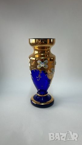 Кристална ваза Bohemia с позлата, снимка 5 - Вази - 46439337