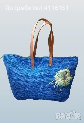 Плетена ръчно, нова чанта - лятна градска, плажна, снимка 4 - Чанти - 46011783