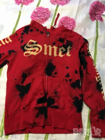 Мъжки суичър SMET Born on the Street Los Angeles California - Red Dye M Medium, снимка 2 - Суичъри - 47427348