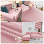 Еластичен калъф за диван "Комфорт", розово, снимка 6