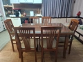 Маса и шест стола масивно дърво, снимка 3
