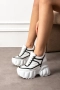 Кецове на платформа - бяло с черно - PA720 , снимка 2