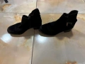 Подарявам - дамски черни велурени боти с ток номер 36 стелка 23см. ток 3см., снимка 2
