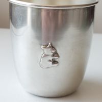 Сребърна чаша, сребро 800 подходяща за малко дете-вмаестимост 120 мл., снимка 1 - Чаши - 45254247