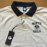 НОВА оригинална сива памучна поло тениска с яка NORTH SAILS размер XL от Италия, снимка 4 - Тениски - 45237058
