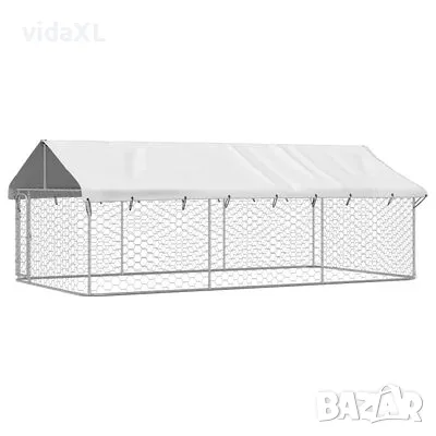 vidaXL Дворна клетка за кучета с покрив, 400x200x150 см（SKU:171499）, снимка 1