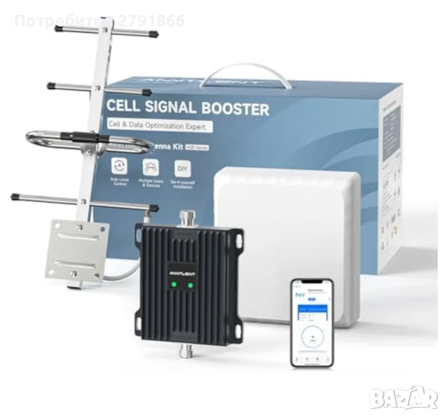 ANNTLENT Усилвател на мобилна мрежа в честотна лента 20/8 (800/900MHz), 4G LTE,3G,2G,GSM, Ус, снимка 1