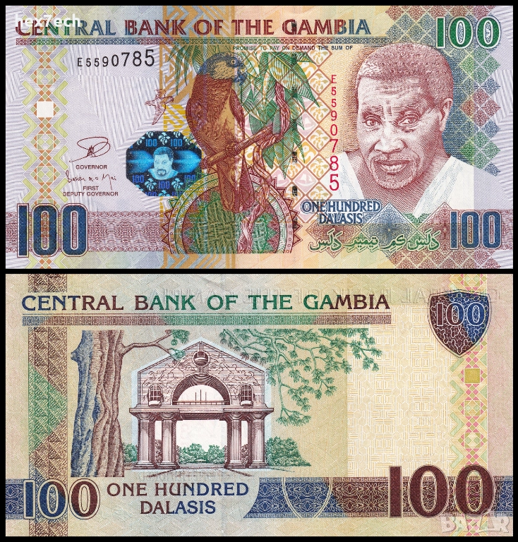 ❤️ ⭐ Гамбия 2006-2018 100 даласи UNC нова ⭐ ❤️, снимка 1
