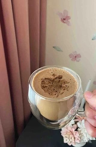 Стъклена чаша за кафе с двойно дъно 200ml, снимка 1