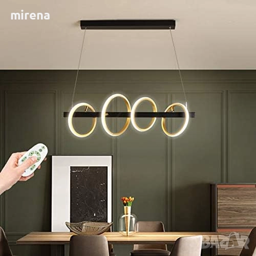 LED ЛЕД лампа полилей с дистанционно управление, димируем, пръстени, снимка 1