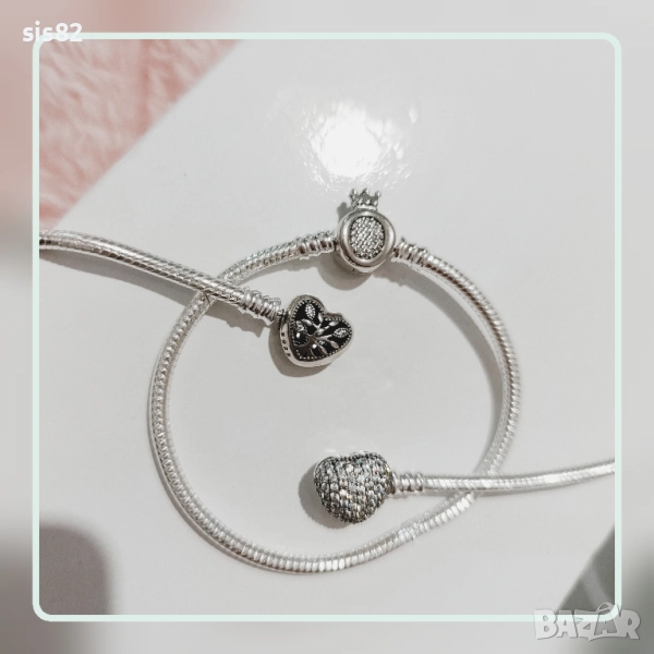 Сребърни гривни с печат Pandy, снимка 1