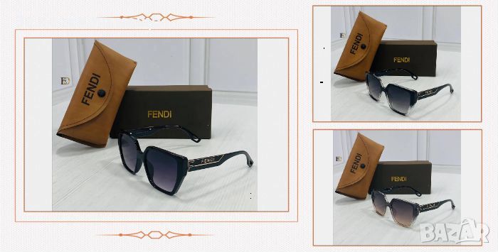 Слънчеви очила с UV400 защита с калъф и кутия Fendi Код D171 - Различни цветове, снимка 1