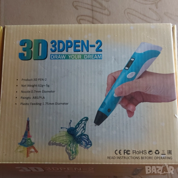 ЗD писалка с допълнително 60м черен филамент , снимка 1