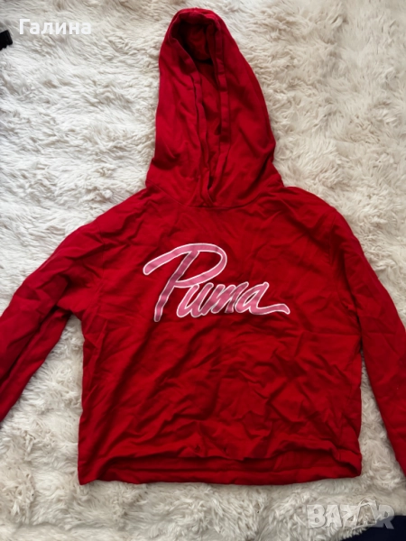 Puma дамско червено худи с качулка, снимка 1