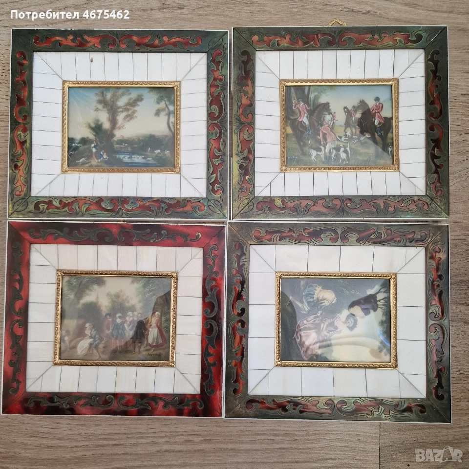 Миниатюр на природни пейзажи от слонова кост , снимка 1