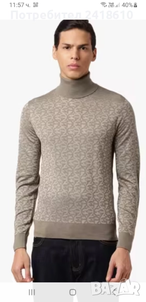Emporio Armani Wool Knit Monogram Turtleneck Mens Size XS - S НОВО! ОРИГИНАЛ! Мъжко Вълнено Поло!, снимка 1