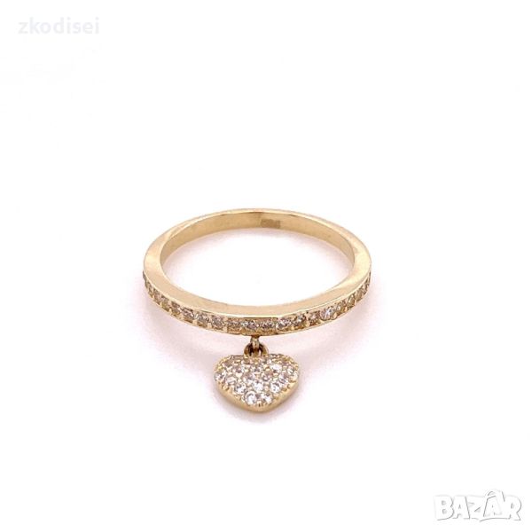 Златен дамски пръстен 2,43гр. размер:57 14кр. проба:585 модел:23798-3, снимка 1