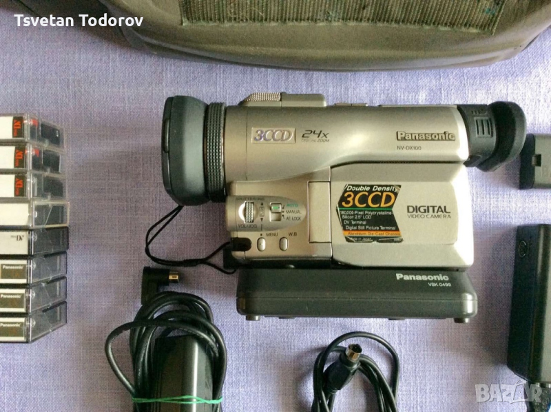 видео камера - Panasonic 3CCD  - NV - DX 100 - VSK 0499 + 9 касети +  Tripod VZ - CT 55., снимка 1