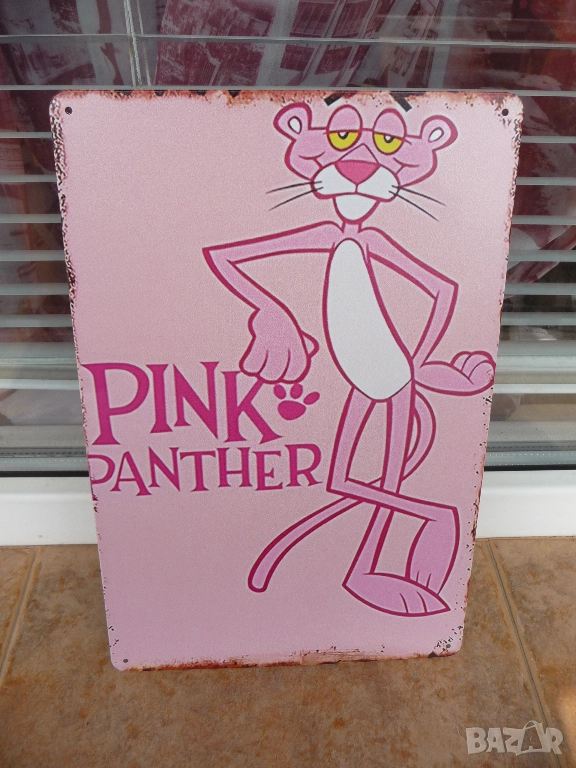 Метална табела филм Розовата Пантера Пинко анимационен герой детска стая кът център декорация парти , снимка 1