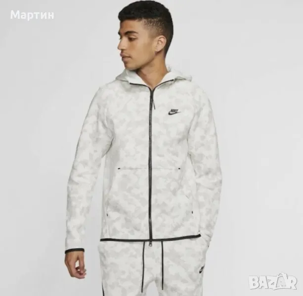 Мъжко горнище Nike Tech Fleece White Camo - размер XS, снимка 1