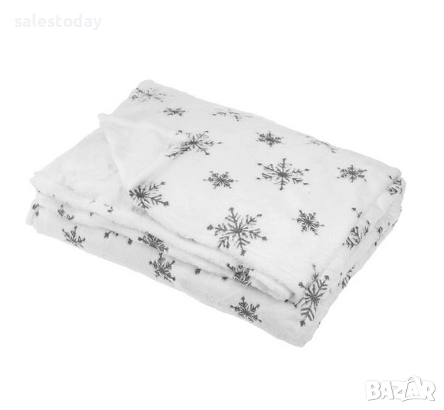 Коледна завивка със Снежинки, Коледно Одеяло, 160*130см, червено, снимка 1