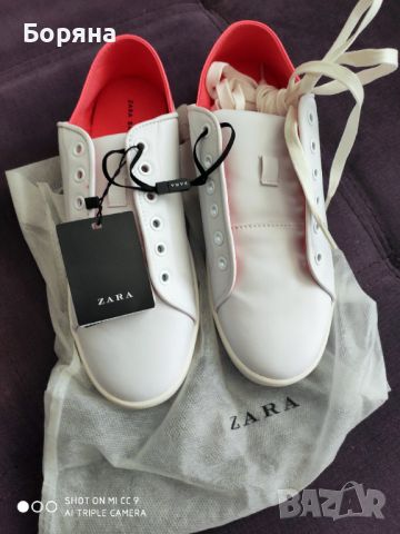 Zara нови бели кецове, снимка 8 - Кецове - 45431623