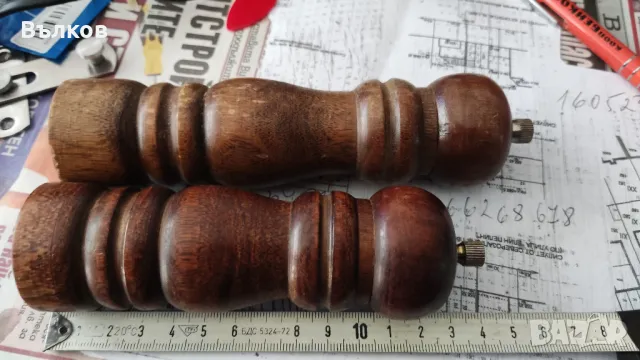 две дървени мелнички, снимка 4 - Аксесоари за кухня - 49304931