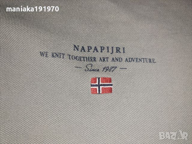Napapijri Elbas тениска с яка и лого (XL) мъжка, снимка 4 - Тениски - 45521591