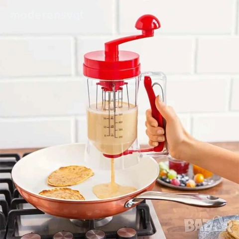 Ръчен уред за палачинки и мъфини с диспенсър и дръжка за миксер, снимка 5 - Други - 53647892