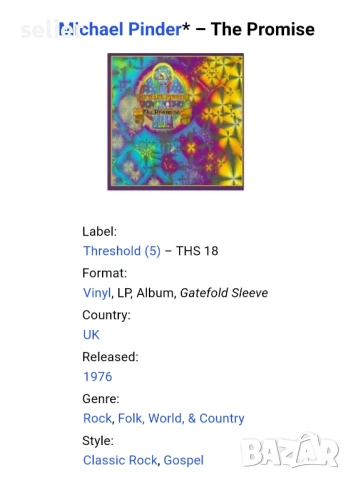 Michael Pinder ‎– The Promise Издание 🇬🇧 UK 1976г-GATEFOLD Стил:ROCK,GOSPEL Състояние на винила:ка, снимка 4 - Грамофонни плочи - 53370794
