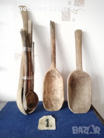 Стари дървени лъжици и лопатки изработени ръчно., снимка 10 - Антикварни и старинни предмети - 40489898