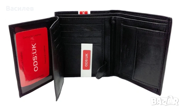 ODSUK мъжки портфейл портмоне естествена агнешка кожа внос Англия, снимка 2 - Портфейли, портмонета - 53296849