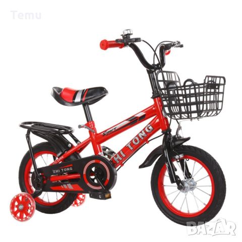 Детски велосипед с кош, помощни колела и два вида спирачки, снимка 4 - Детски велосипеди, триколки и коли - 45797003