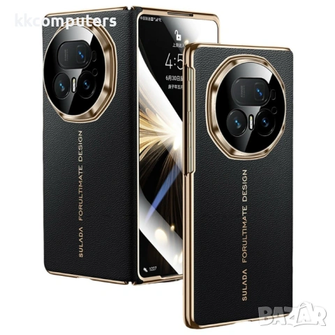 SULADA Магнитен Кожен Калъф за Honor Magic V5 5G от Естествена Телешка Кожа с Протектор