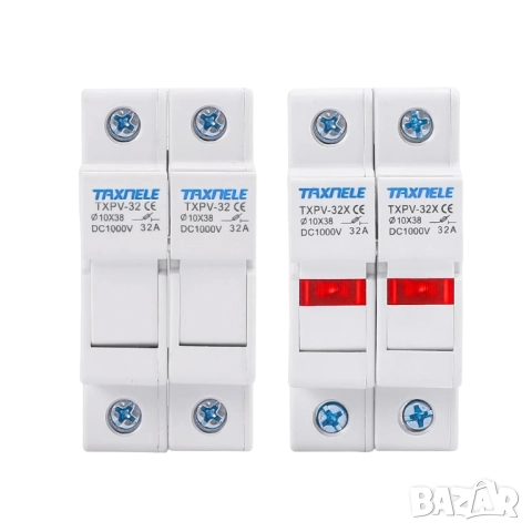 Taxnele 2P паралелен DC държач за предпазители за соларни фотоволтаични системи 10*38 мм DC 1000V
