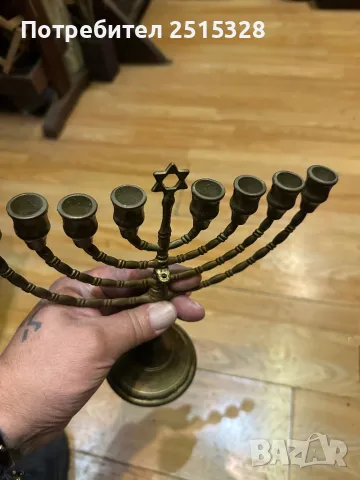 стар еврейски свещник ханукия, снимка 2 - Антикварни и старинни предмети - 50428045