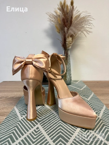 Официални обувки на висок ток (37/38 номер), снимка 8 - Дамски обувки на ток - 53642456
