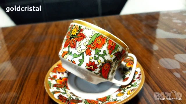 стар български порцелан Изида кашмир чаша за кафе, снимка 2 - Антикварни и старинни предмети - 50509106