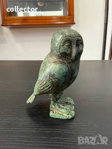 Бронзова статуетка на сова. №7920, снимка 4 - Колекции - 53697093