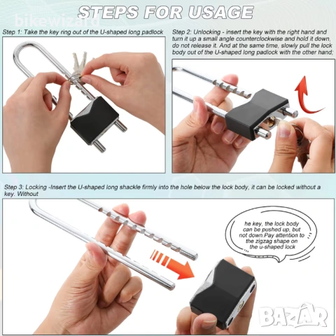 Photect 2 броя катинари с дълга скоба, масивни месингови ключалки НОВИ, снимка 3 - Други стоки за дома - 53235920