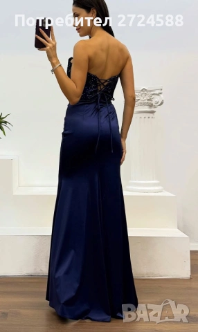 Тъмносиня официална рокля, снимка 5 - Рокли - 54021357