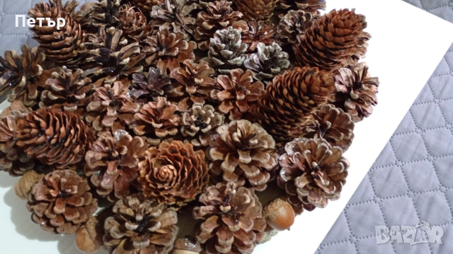 Коледна украса с шишарки, снимка 3 - Декорация за дома - 52294924