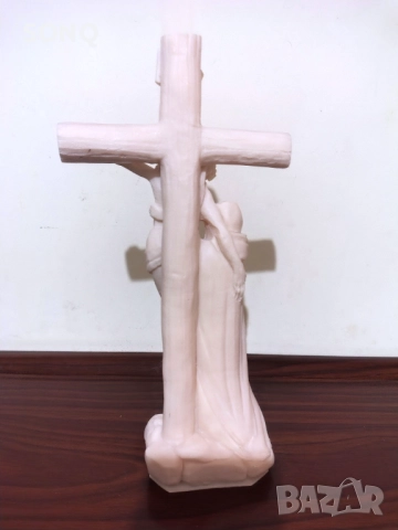Страхотна Статуетка-Разпятие От Алабастър, снимка 8 - Статуетки - 52829856