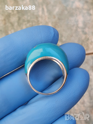 Сребърен пръстен с Емайл Kit Heath, снимка 3 - Пръстени - 44970385