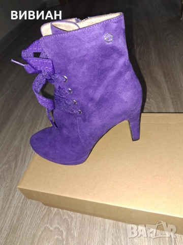Лилави боти естествена кожа TAMARIS 37 номе., снимка 5 - Детски боти и ботуши - 52436033