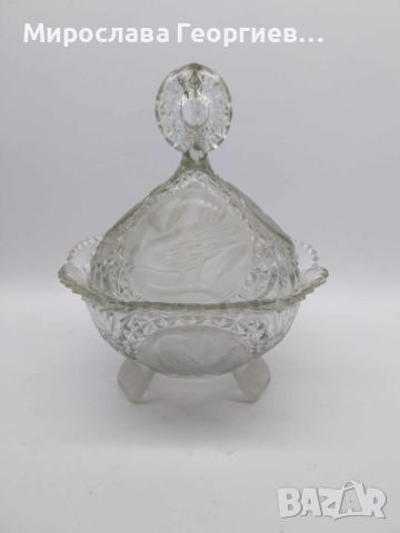 Стара немска кристална бонбониера на Hofbauer от колекцията The Byrdes, снимка 1 - Антикварни и старинни предмети - 45706771
