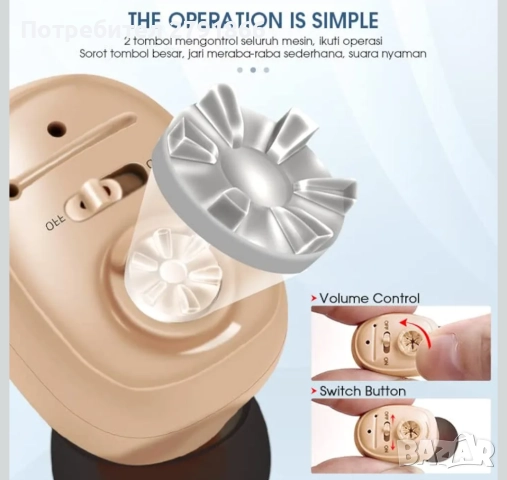 Слухов апарат Britzgo VHP-1607 до 40 часа живот на батерията с преносима кутийка за зареждане, снимка 2 - Други - 52043876