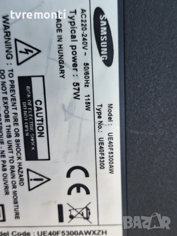 TCon BOARD ,RUNTK 5351TP, 0055FV -for,Samsung UE40F5300AW for 40inc CY-HF400BGSV1H, снимка 5 - Части и Платки - 50549776